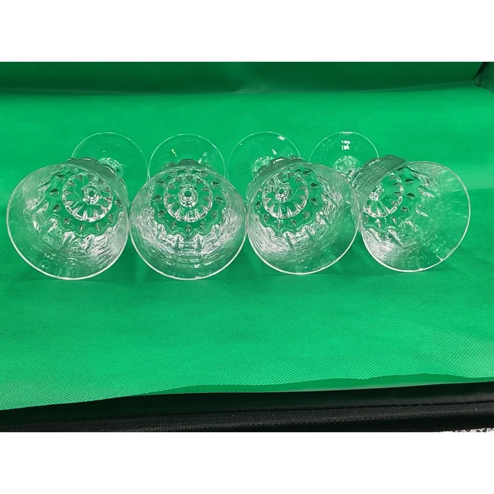 Vintage 1930s Crystal Wine Glass Set‎ of 4 - Perfect Condition